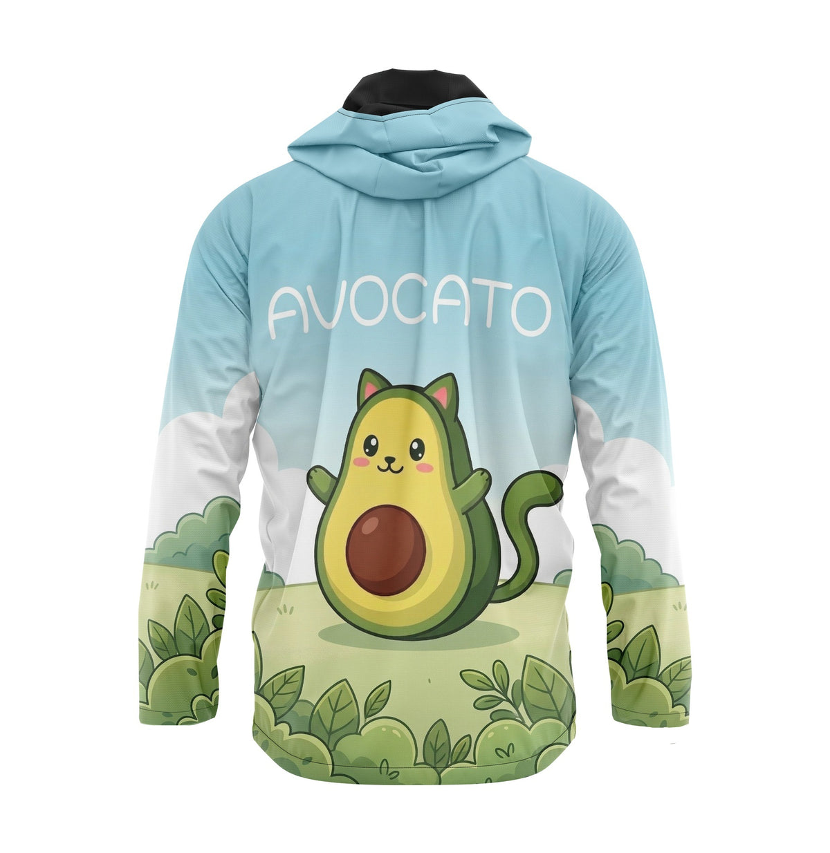 Klassische Windbreaker-Jacke mit Avocato-Katzen-Print