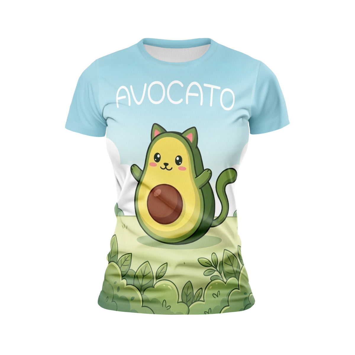 Avocato-Katzen-Damen-T-Shirt mit Aufdruck