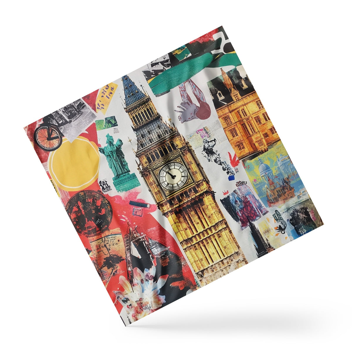 Big Ben London Sehenswürdigkeiten Kunst Quadratischer Seidenschal