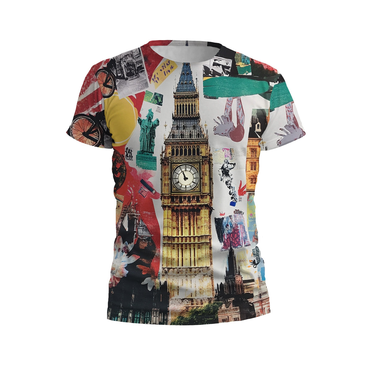 Big Ben London Collage Herren-Grafik-T-Shirt