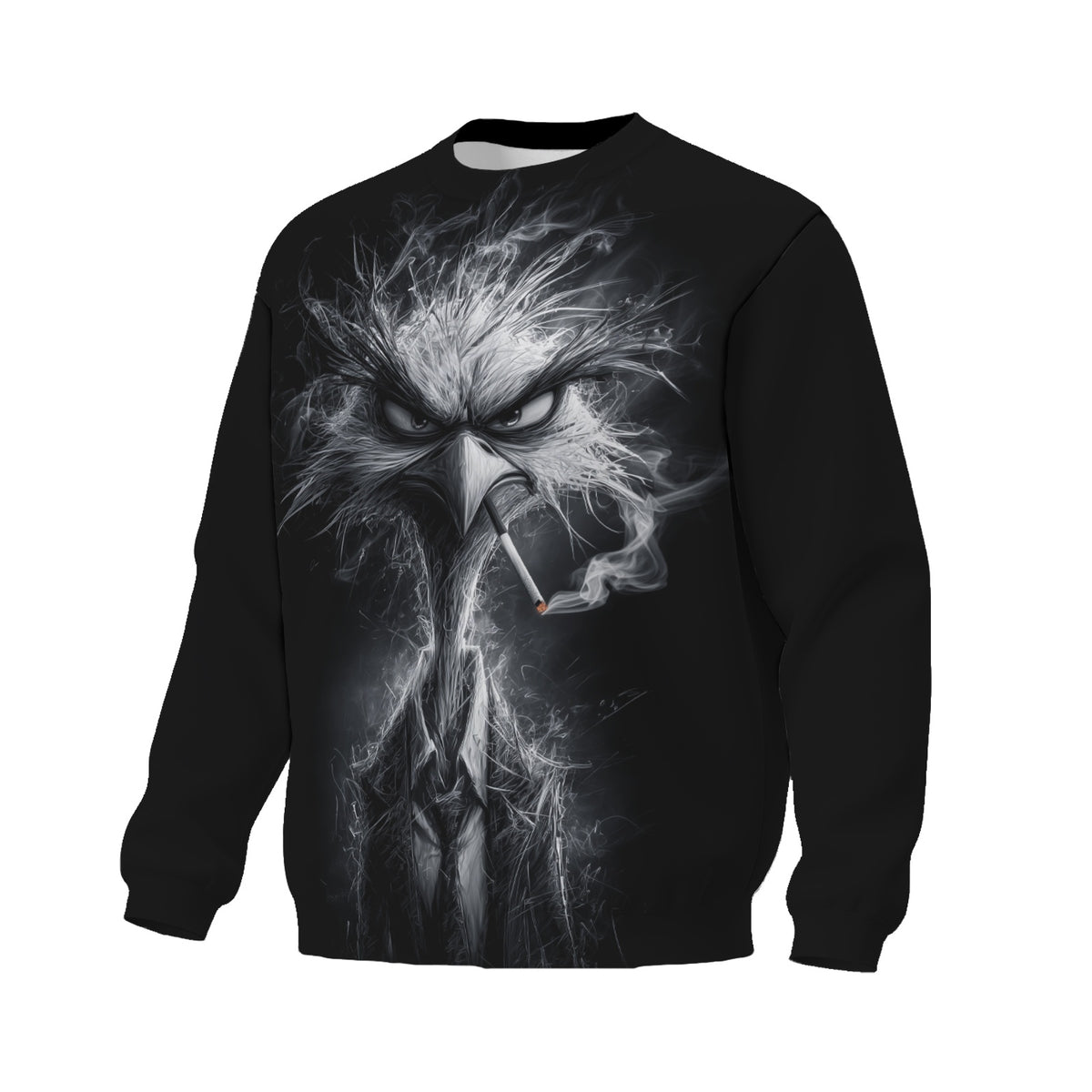 Schwarzes Adler-Sweatshirt mit markantem Aufdruck