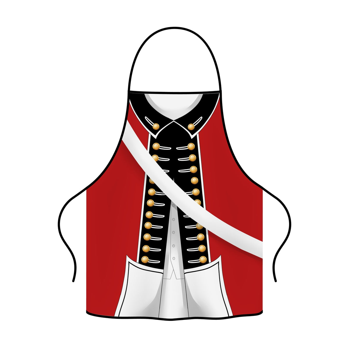 Küchenschürze im Design einer britischen Rotrock-Uniform