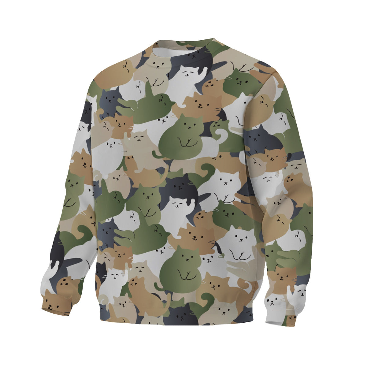 Erwachsenen-Sweatshirt mit Katzen-Tarnmuster