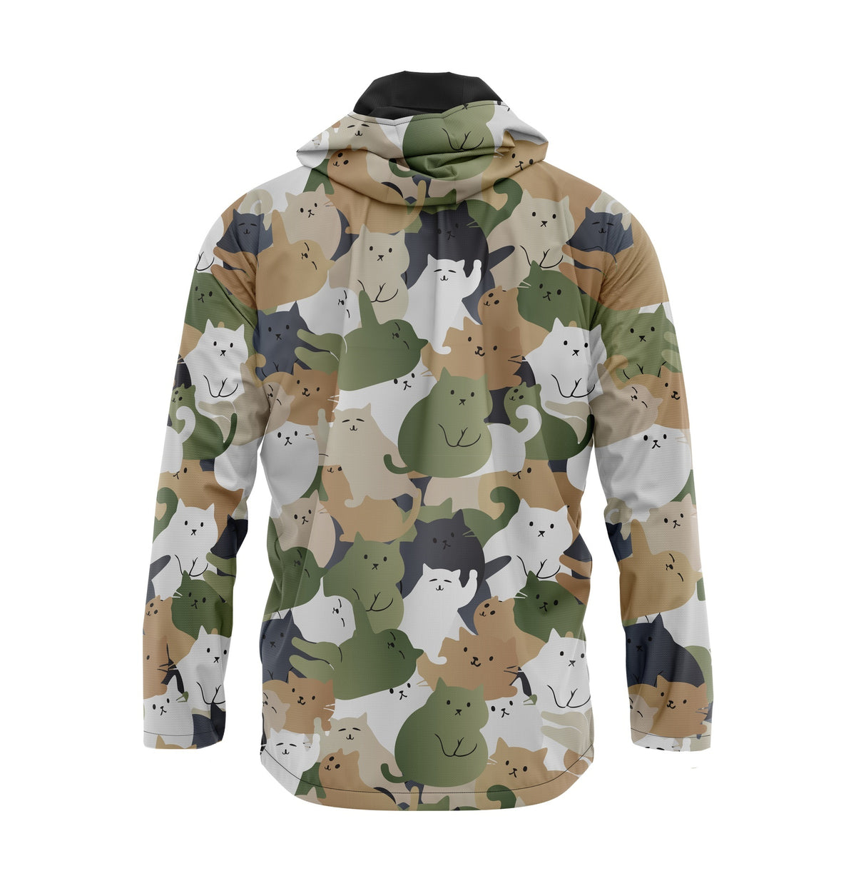 Klassische Windbreaker-Jacke mit Katzen-Camouflage-Muster