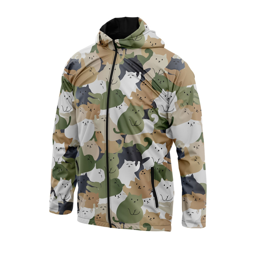 Cat Camouflage Print Classic Windbreaker Jacket