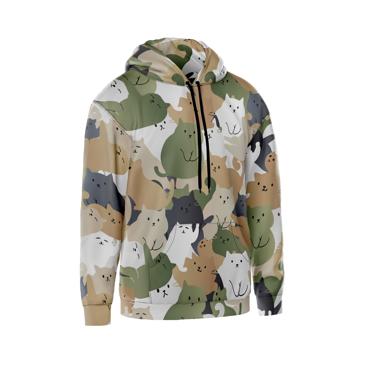 Katzen-Tarnmuster-Kapuzenpullover für Herren