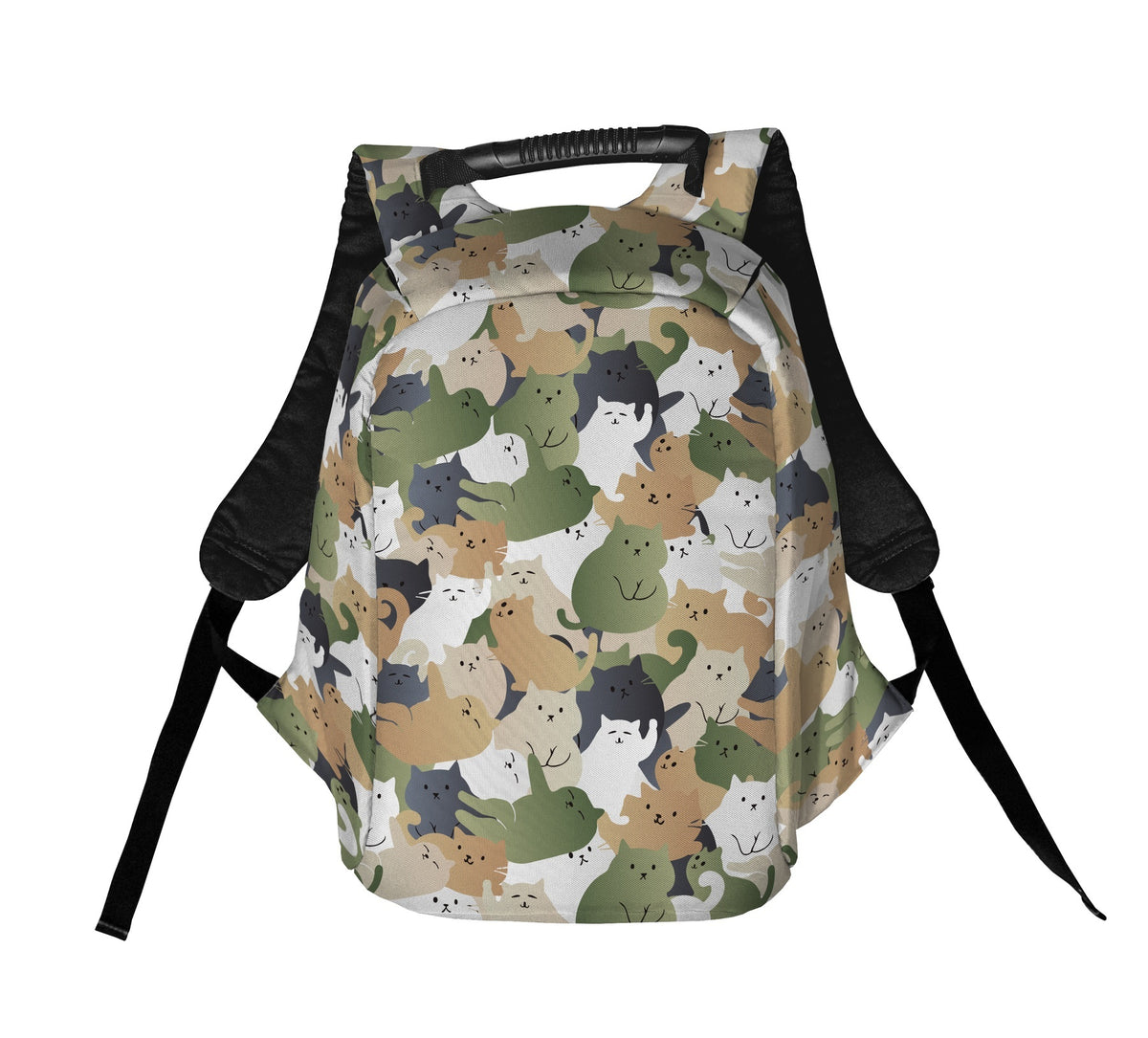 Lässiger Rucksack mit Katzen-Tarnmuster aus strapazierfähigem Polyester