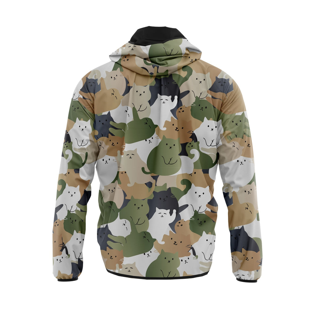 Leichte Sport-Windjacke mit Katzen-Camouflage-Muster