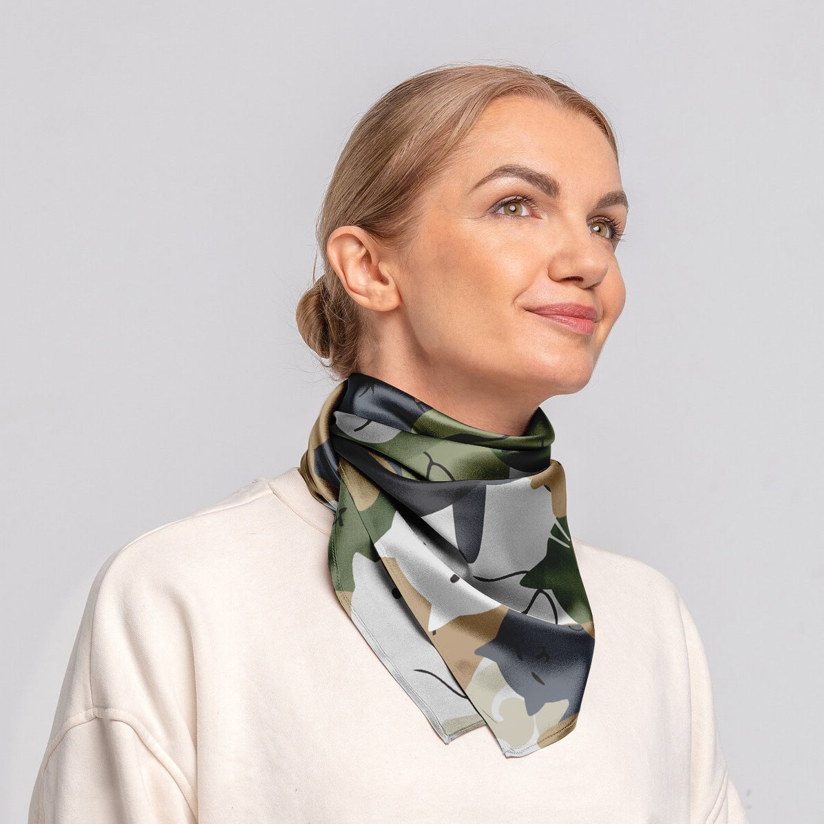 Cat Camouflage Print Square Scarf