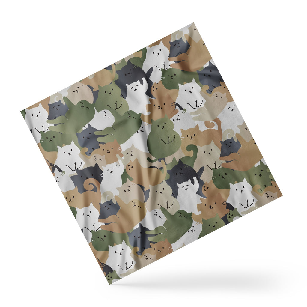 Cat Camouflage Print Square Scarf