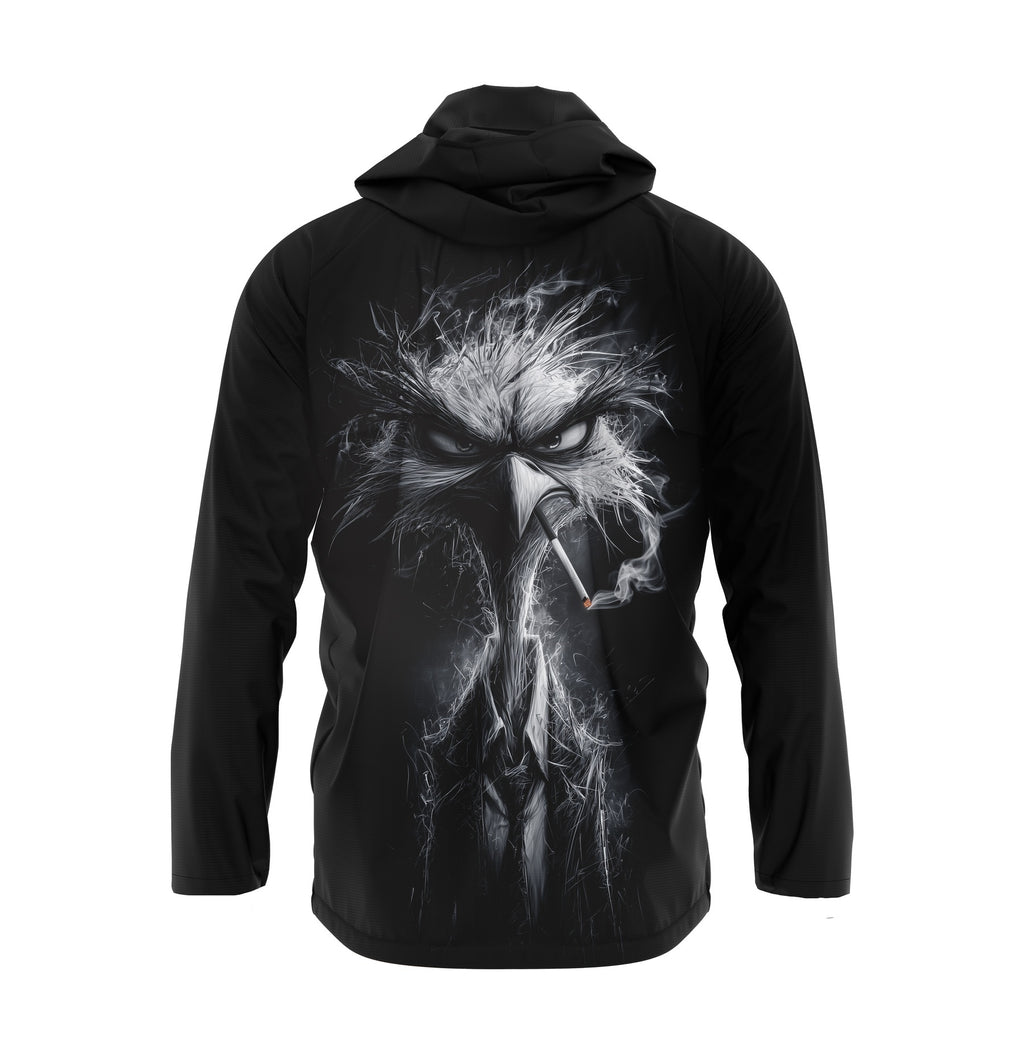 Classic Eagle Graphic Print Windbreaker Jacket