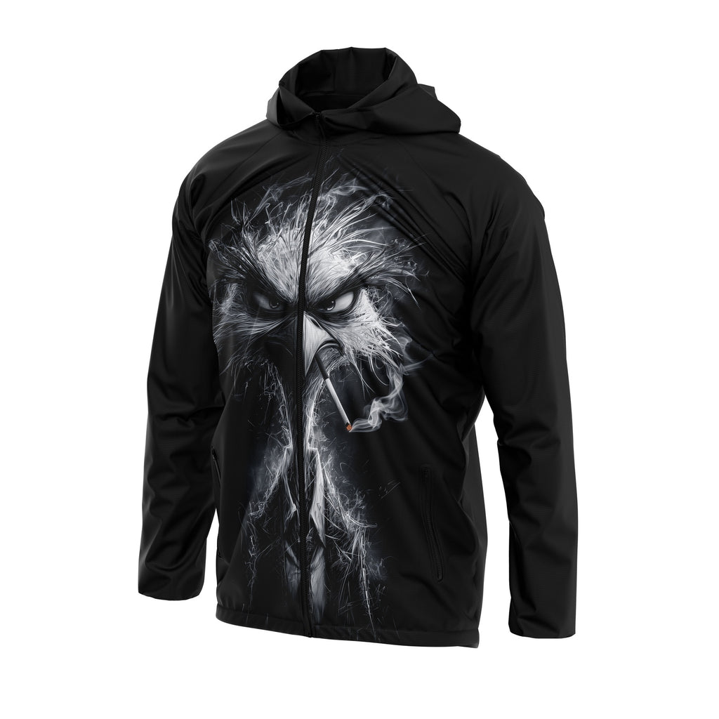 Classic Eagle Graphic Print Windbreaker Jacket