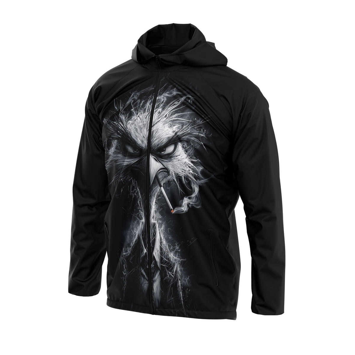 Classic Eagle Graphic Print Windbreaker Jacket