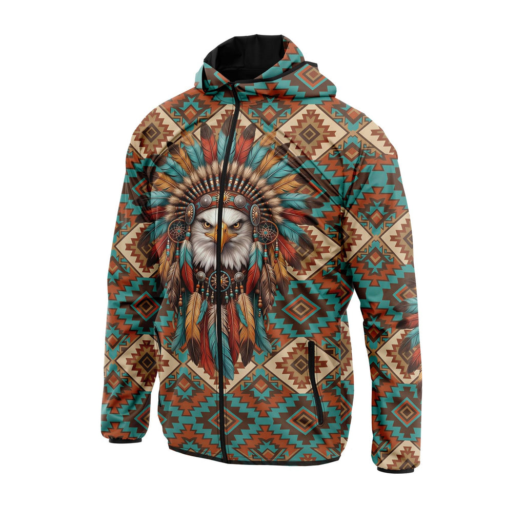 Adler-Anführer Native American Tribal Art Windbreaker-Jacke