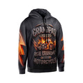 Vintage Fire Motorcycle Graphic Hoodie - Retro Biker Aesthetic Pullover