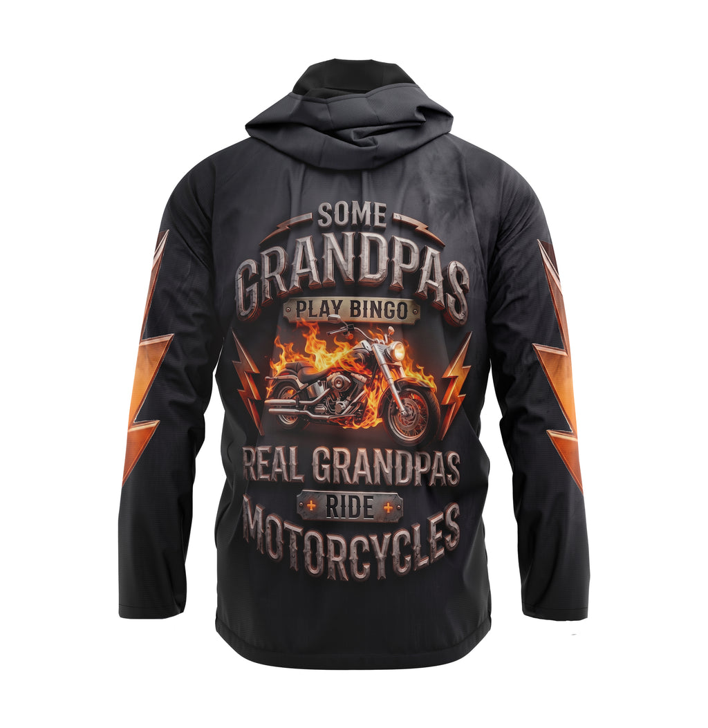 Feuer-Motorrad Custom-Grafik klassische Windbreaker-Jacke