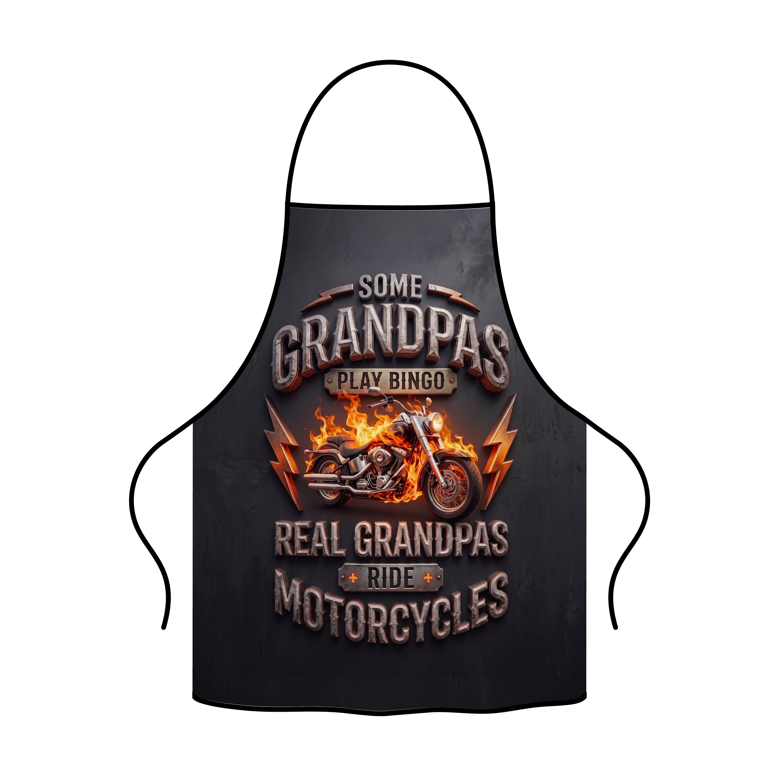 Fire Motorcycle Graphic Chef Apron for Grilling and BBQ