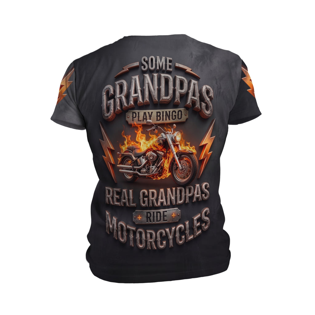 Feuer-Motorrad Performance-T-Shirt mit Grafik für Herren