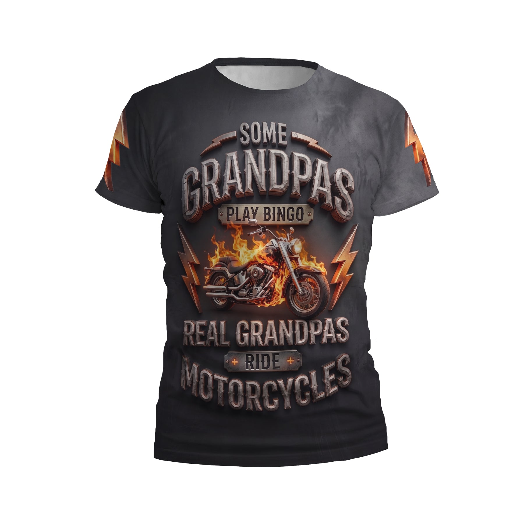 Fire Motorcycle Graphic Performance T-Shirt for Men