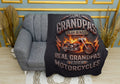 Fire Motorcycle Plush Throw Blanket with Vibrant Engine Art