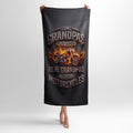 Fire Motorcycle Rider Beach Towel Cotton Terry Cloth Bath Mat