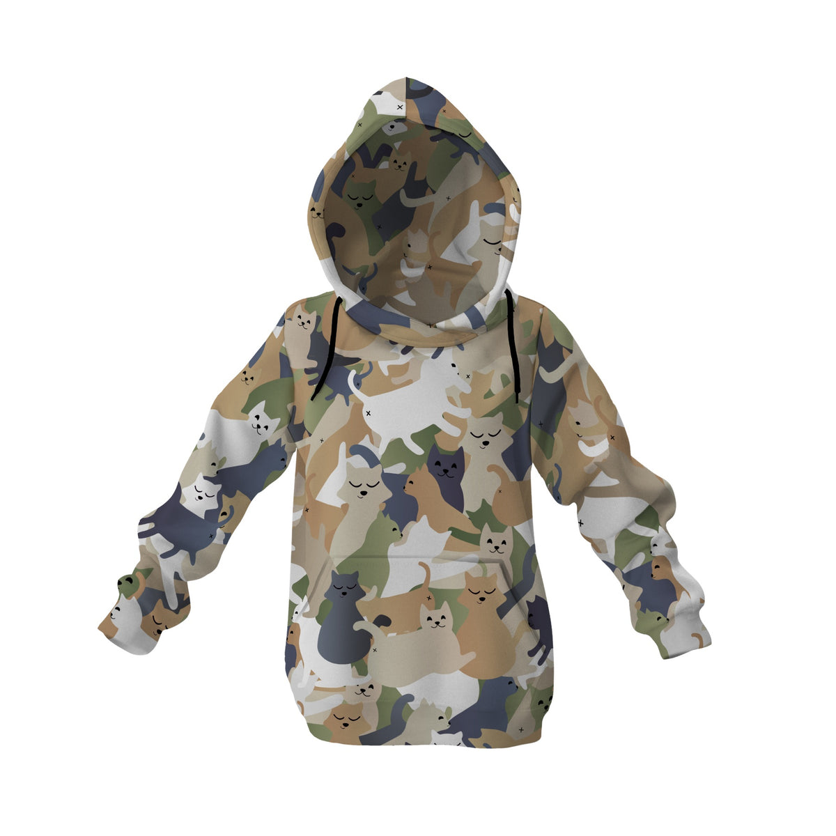Lustiger Katzen-Camouflage-Kapuzenpullover für Kinder