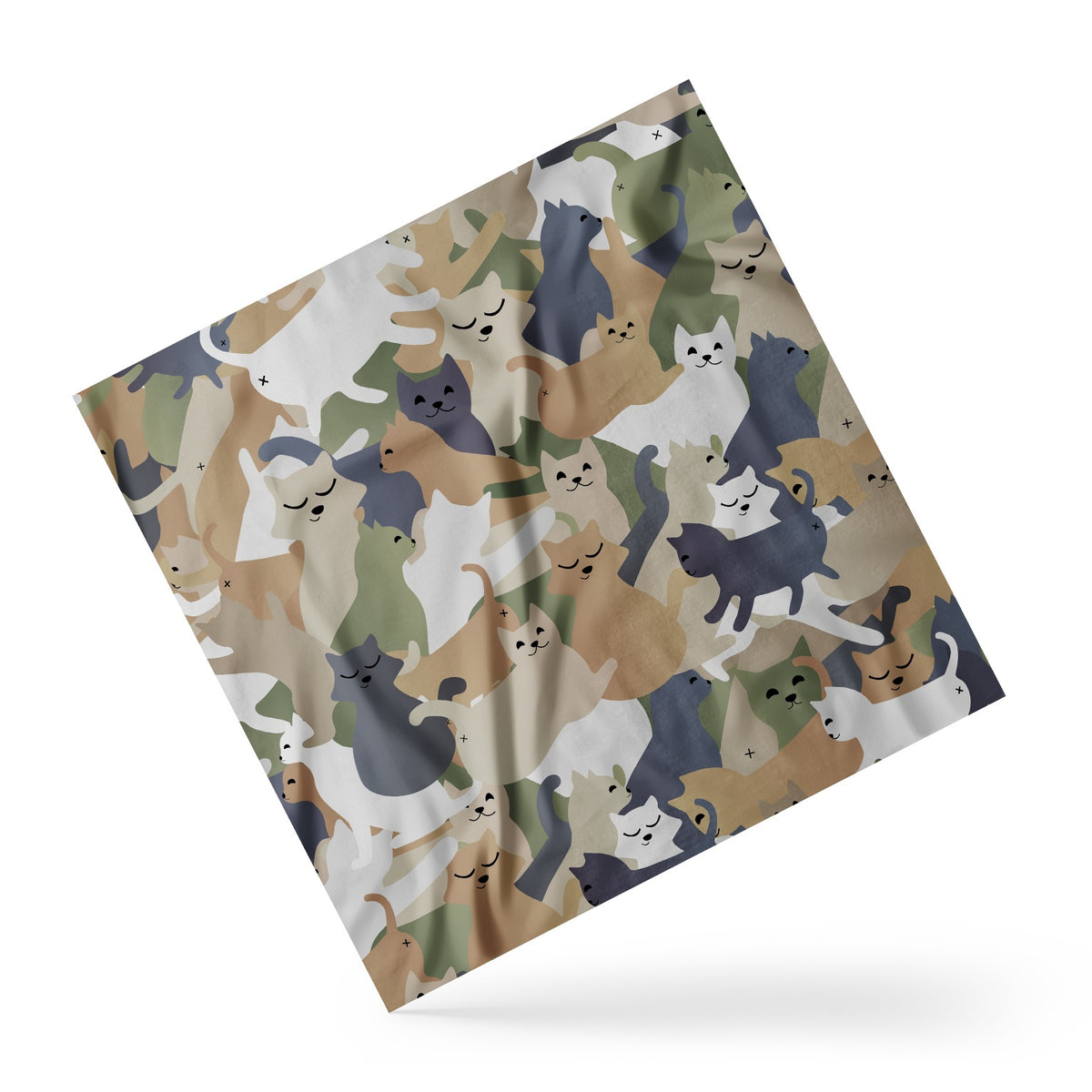 Quadratisches Tuch mit lustigem Katzen-Camouflage-Muster