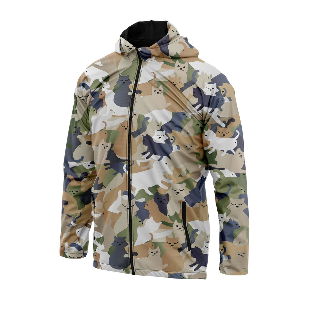Lustige Katzen Camouflage klassische Windbreaker-Jacke