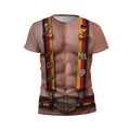 Deutschland-Flaggen-Hosenträger und Muskel-Body-Motiv T-Shirt für Herren