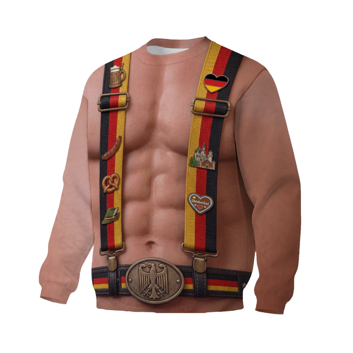 Trachten-Sweatshirt mit Muskel-Print für Volksfeste