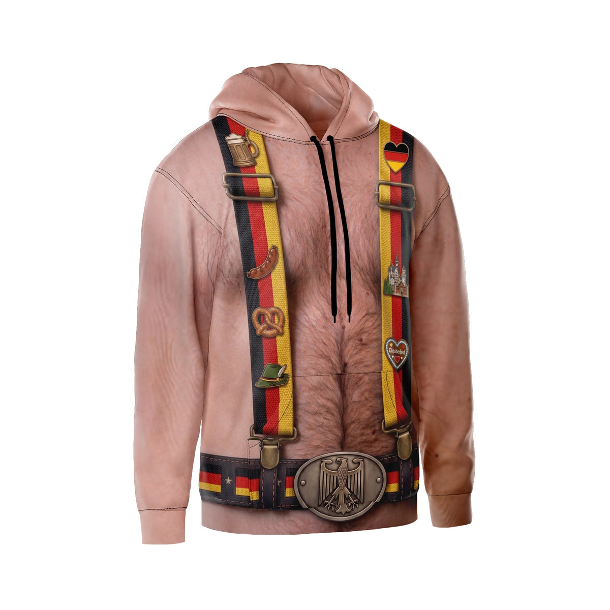 Herren-Kapuzenpullover mit deutschem Hosenträger-Motiv