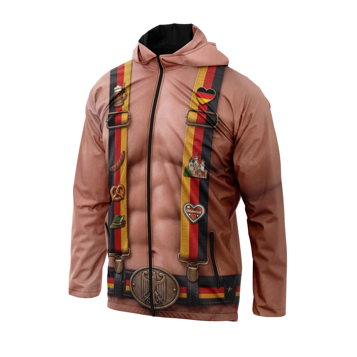 Deutsche Hosenträger gepumpte Körper Windbreaker Jacke