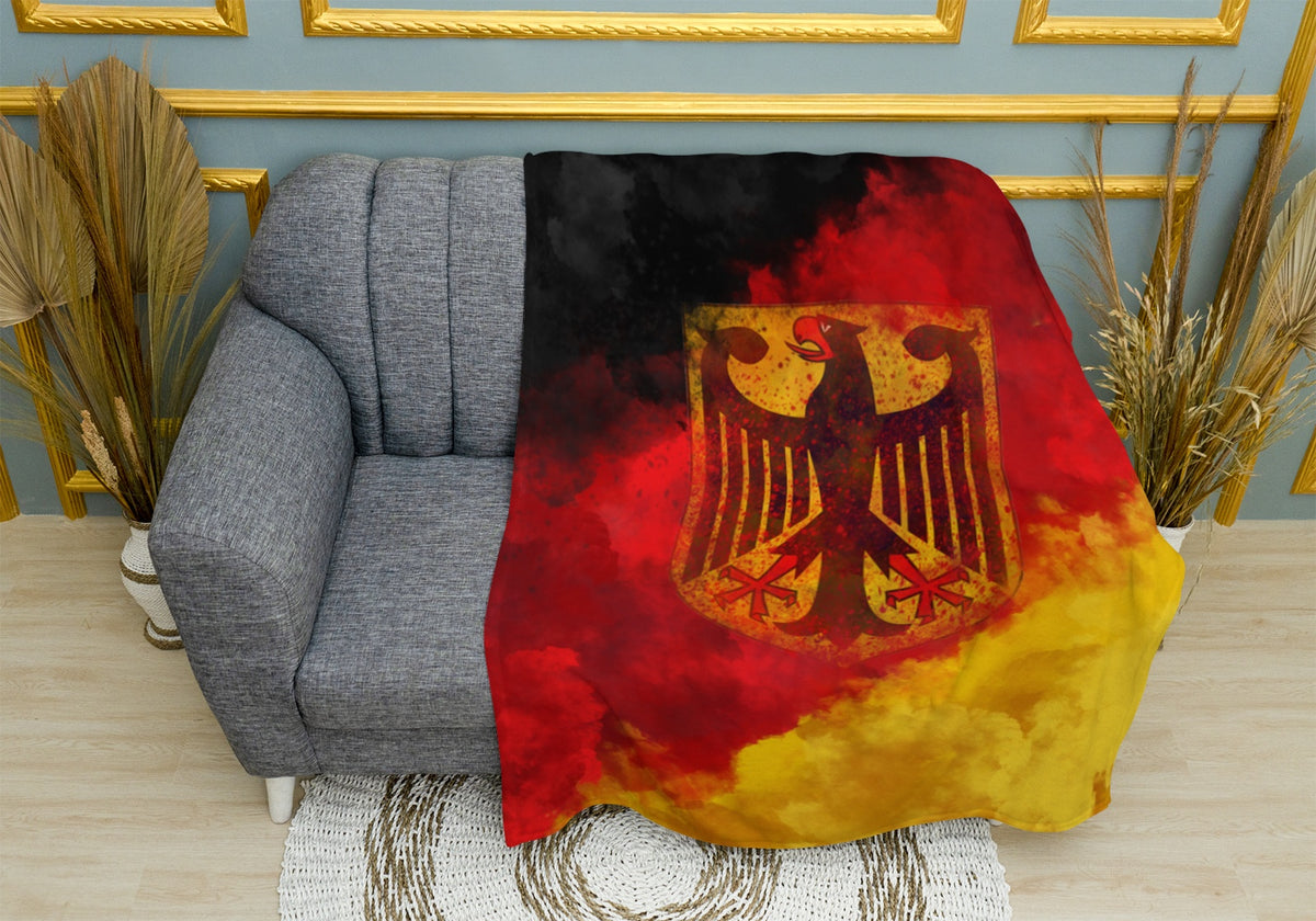 Deutschland Flagge Wappen Plüsch-Wohndecke