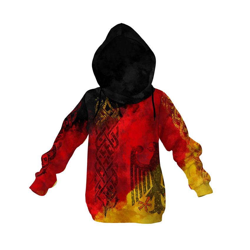 Germany Heritage Kids Fleece Hoodie Pullover with Flag Graphic