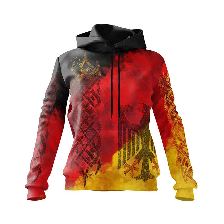 Germany Map Souvenir Hoodie for Women Minimalist German Flag Design