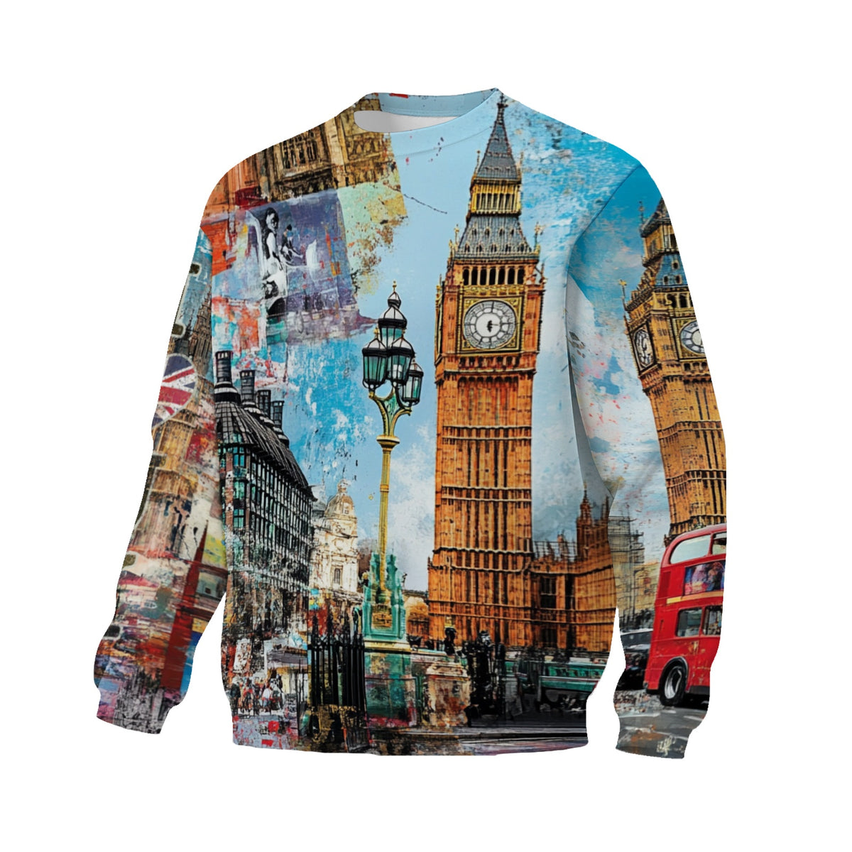 I Love UK London Collage bedrucktes Sweatshirt
