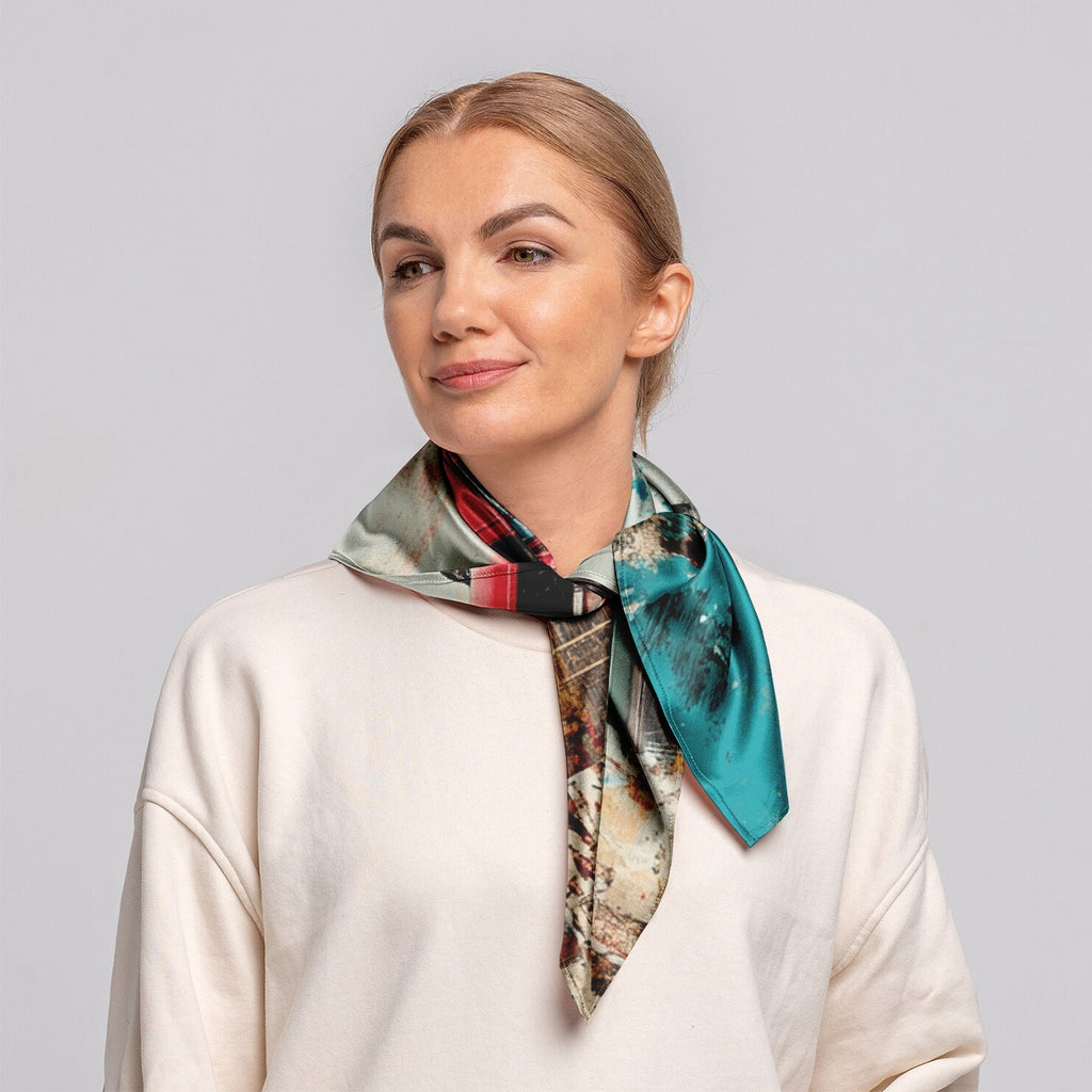 I Love UK London Landmarks Print Square Scarf