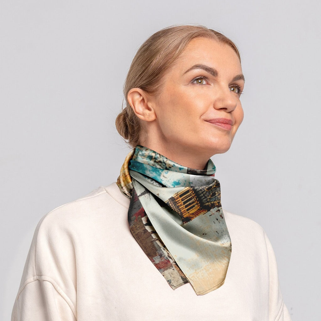 I Love UK London Landmarks Print Square Scarf