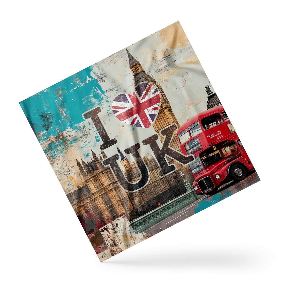 I Love UK London Landmarks Quadratischer Schal