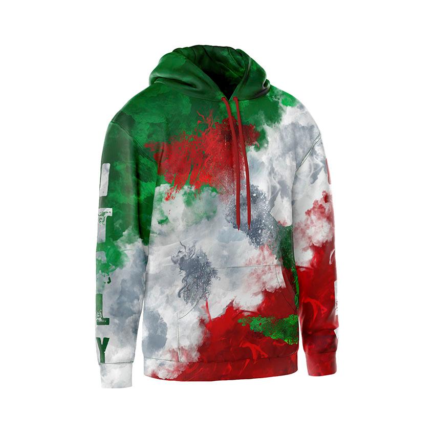 Italy Coat of Arms Men's Hooded Sweatshirt Italian Heritage Fleece Hoodie