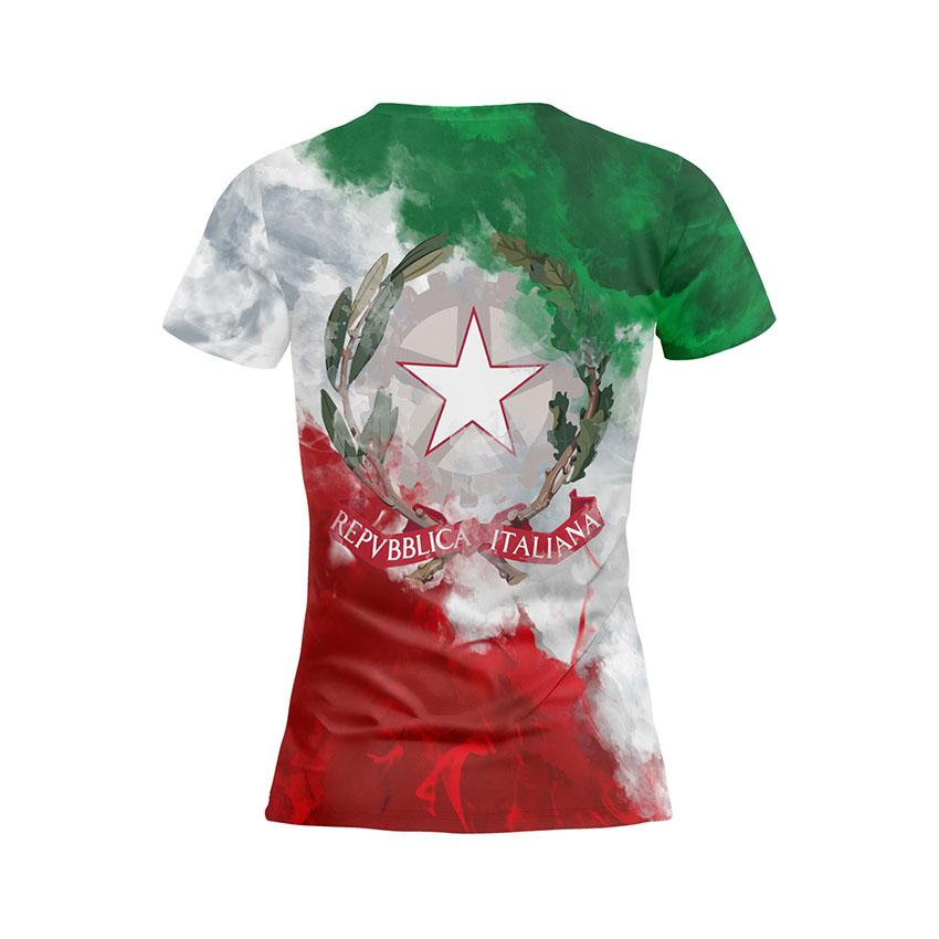 Italy Coat of Arms Women's Athletic T-Shirt Slim Fit Performance Top