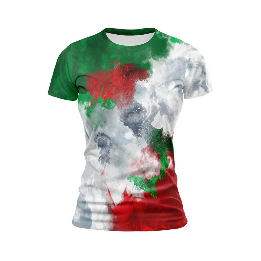 Italy Coat of Arms Women's Athletic T-Shirt Slim Fit Performance Top
