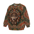 Kids Indian Wolf Native Spirit Graphic Sweatshirt