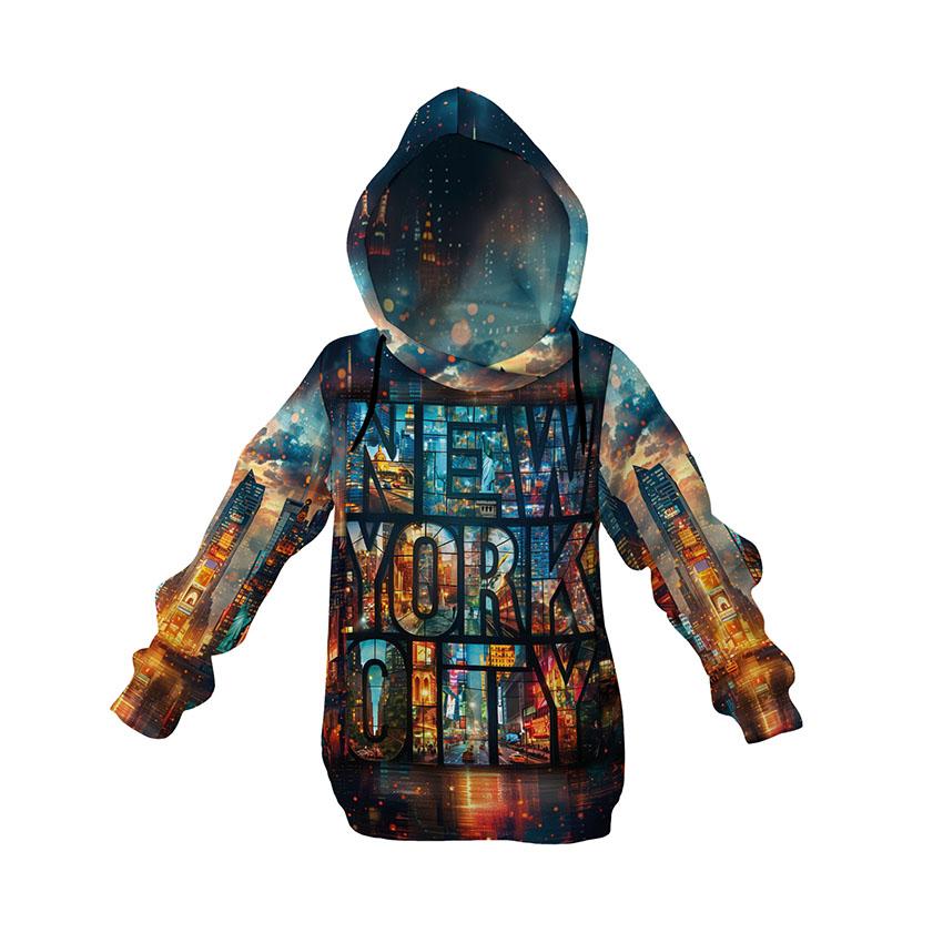 New York City Streetwear Graphic Kids Fleece Hoodie