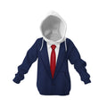 Kids Formal Politician Suit Graphic Hoodie Soft Fleece Pullover