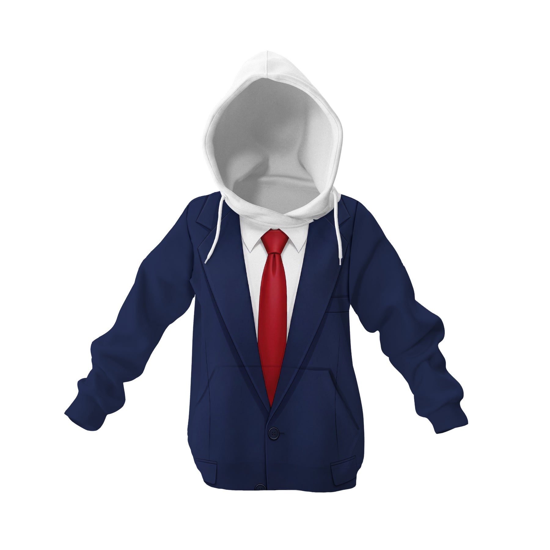 Kids Formal Politician Suit Graphic Hoodie Soft Fleece Pullover