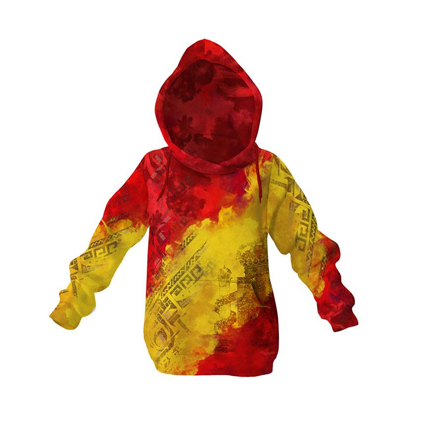 Kids Spain Flag Fleece Hoodie - Youth Spanish Heritage Hooded Sweatshirt