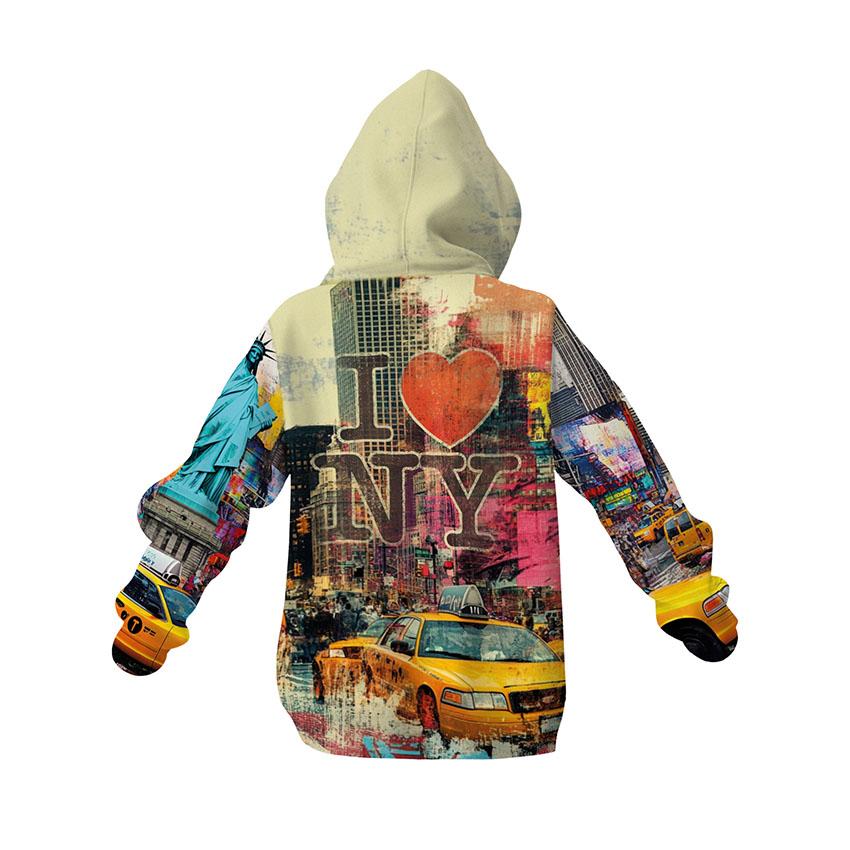 Kids Statue of Liberty New York Graphic Fleece Hoodie