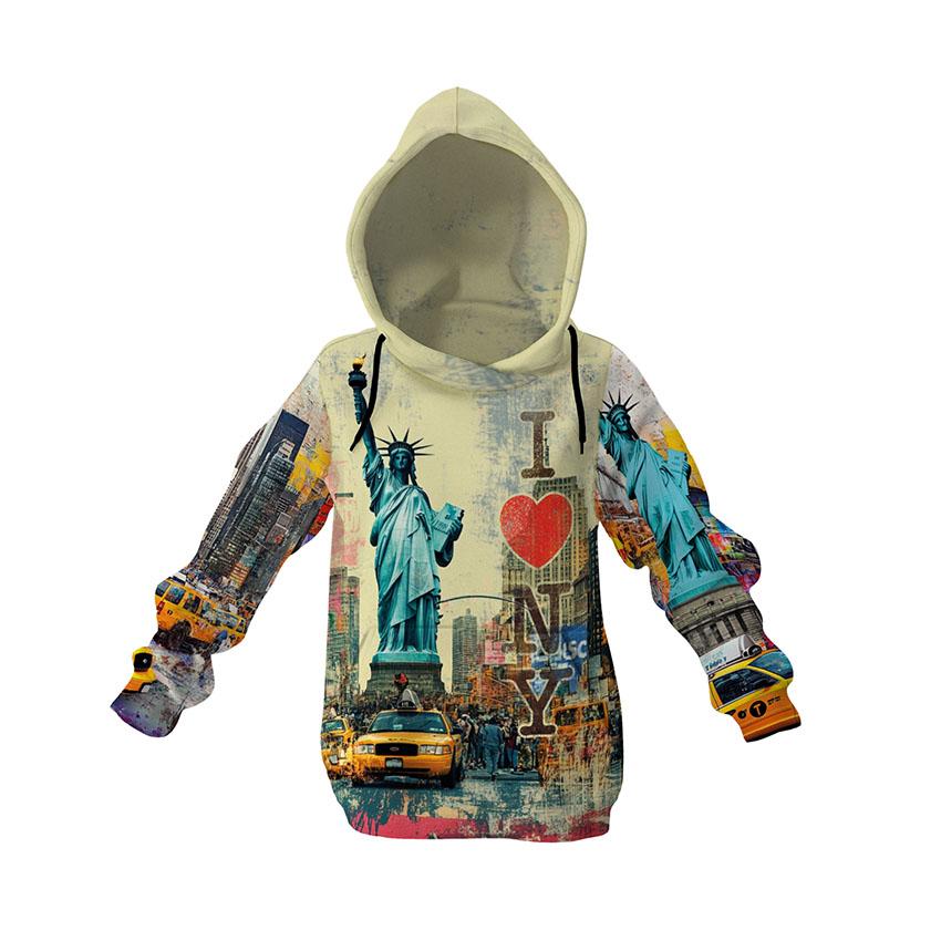 Kids Statue of Liberty New York Graphic Fleece Hoodie