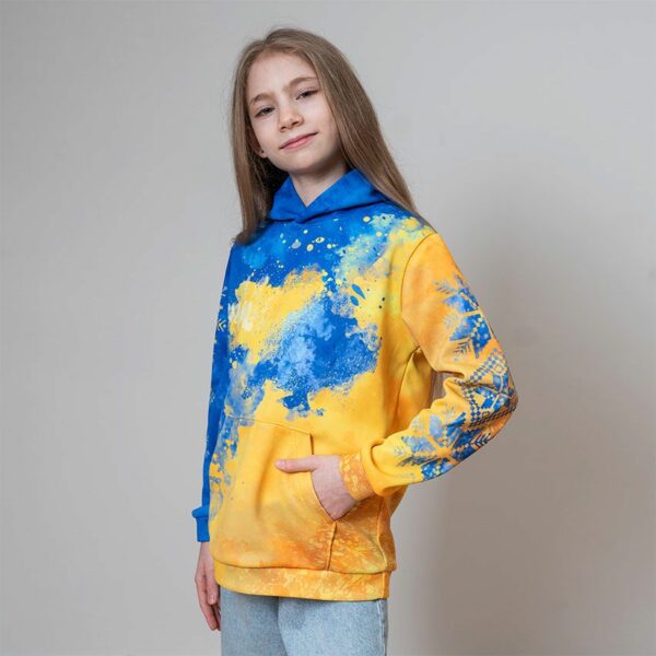 Fiery Wolf Kids Graphic Pullover Hoodie